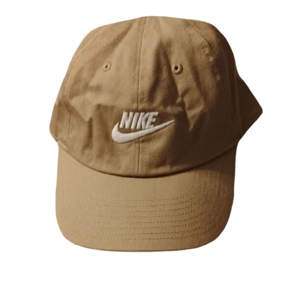 Nike M/L Tan Cap With White Check Logo Hat - Picture 1 of 4